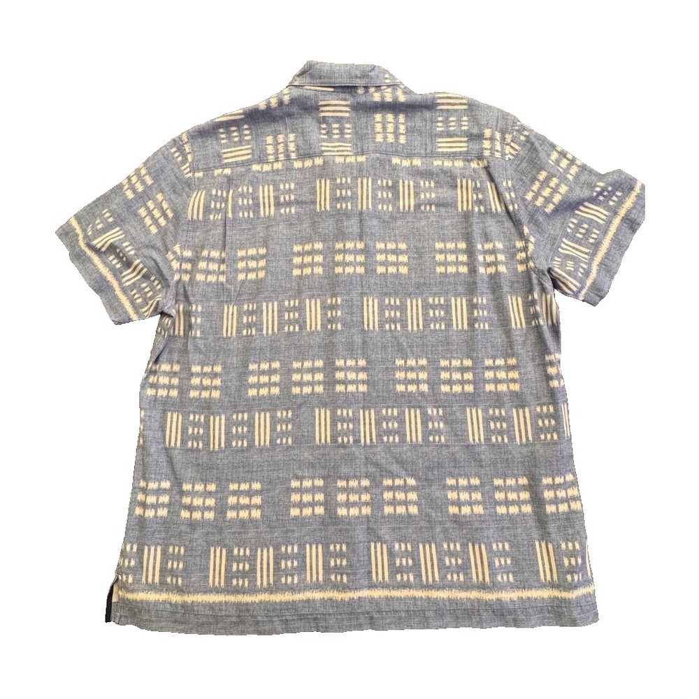 Tommy Bahama Men's XXL Silk Cotton Blend Shirt Blue Pattern Short Sleeve - Picture 2 of 7